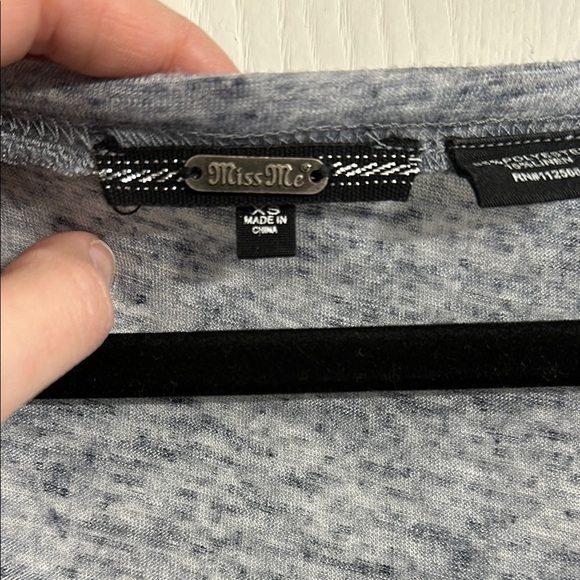 Miss Me Blue Embellished Raglan Blouse - Picture 2 of 2